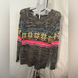 American Eagle Rainbow Fair Isle Snowflake Knit Jegging Sweater Sz small